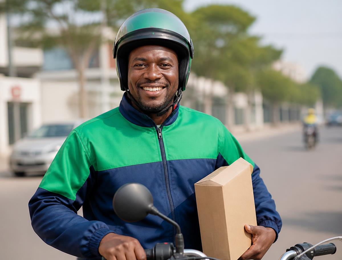 SEE-MORE dispatch rider with a parcel